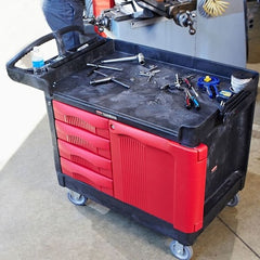 Rubbermaid Commercial FG453388BLA Trade Cart/Service Bench, 49 In. L, Black