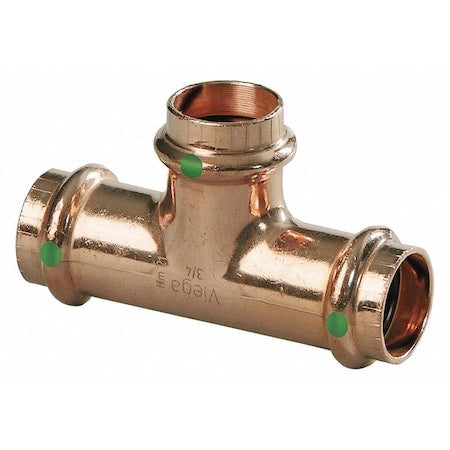 VIEGA Viega 94772 ProPress Zero Lead Copper Tee 2 Inch x 2 Inch x 1 Inch