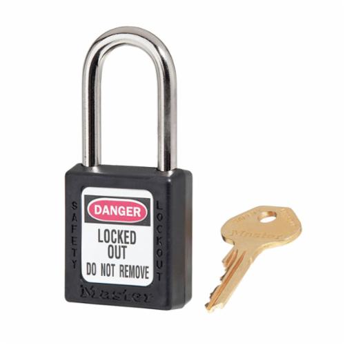 MASTER LOCK Master Lock 410BLK Zenex Thermoplastic Safety Lockout Padlock 1 1/2 X 1 3/4 1/4 Shackle