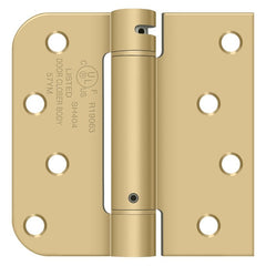 DELTANA Deltana DSH4R5TT4 Spring Hinge 4x4 5/8 Radius Satin Brass