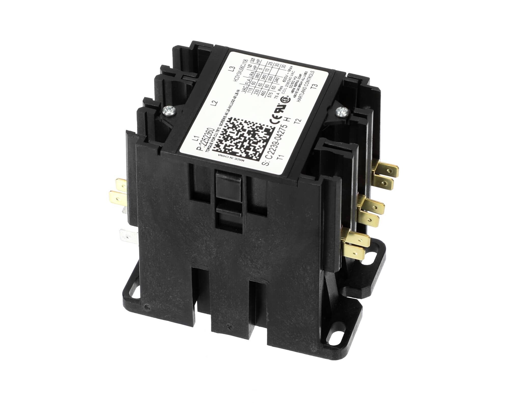 HEATCRAFT Heatcraft 2252360 Contactor Open 60 Amp 3 Pole 208-240V HEA2252360