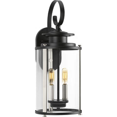 PROGRESS LIGHTING Progress Lighting P560037-031 Squire 2-Light Candelabra E-12 Incandescent Outdoor Wall Sconce 120W (8 x 19-1/4 in.)