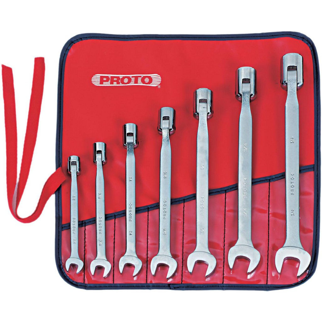 PROTO Proto J1270A Flex Head Combo Wrench Set 7 Pc Inch