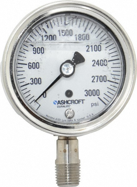 ASHCROFT Ashcroft 94215 Pressure Gauge 0-3000 Psi 2.5in Dial Npt