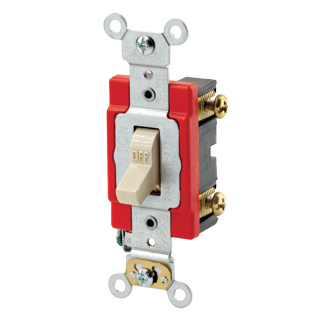 LEVITON Leviton 1222-2I Toggle Double-Pole AC Quiet Switch 20 Amp 120/277 Volt