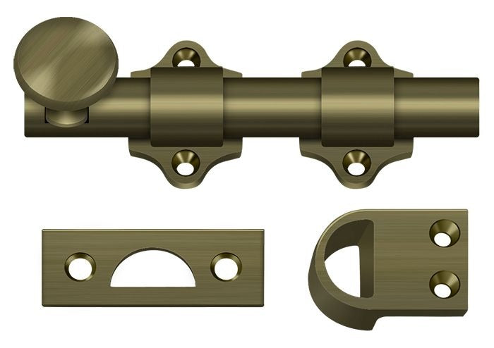 DELTANA Deltana DDB425U5 Dutch Door Bolt 4 in Antique Brass