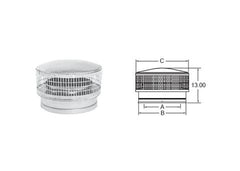 METAL-FAB Metal-Fab 12AIRTGC Air-Cooled Temp/Guard Chimney Cap (12 Inch)