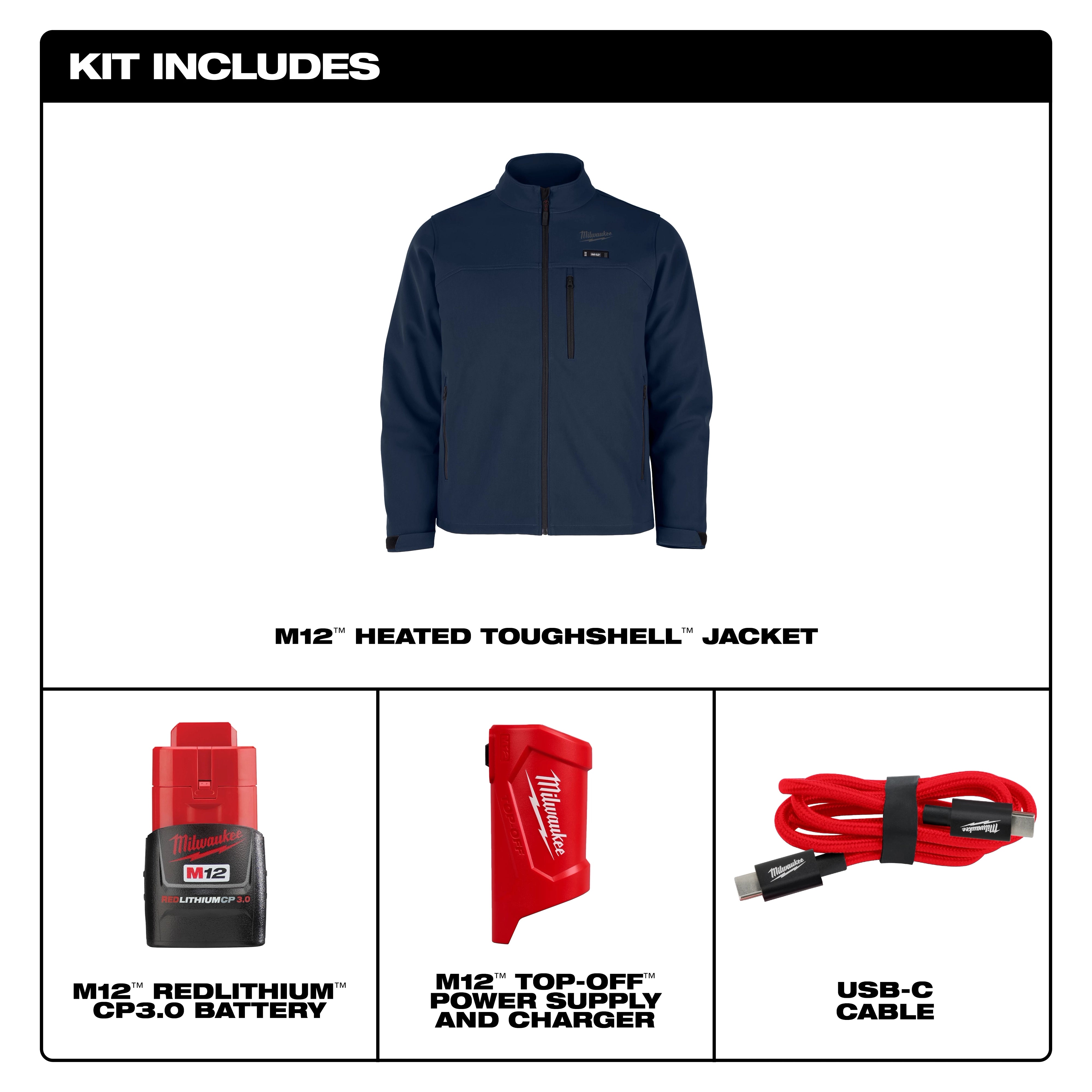 MILWAUKEE Milwaukee M100U-21L M12 Heated Toughshell Work Jacket Large