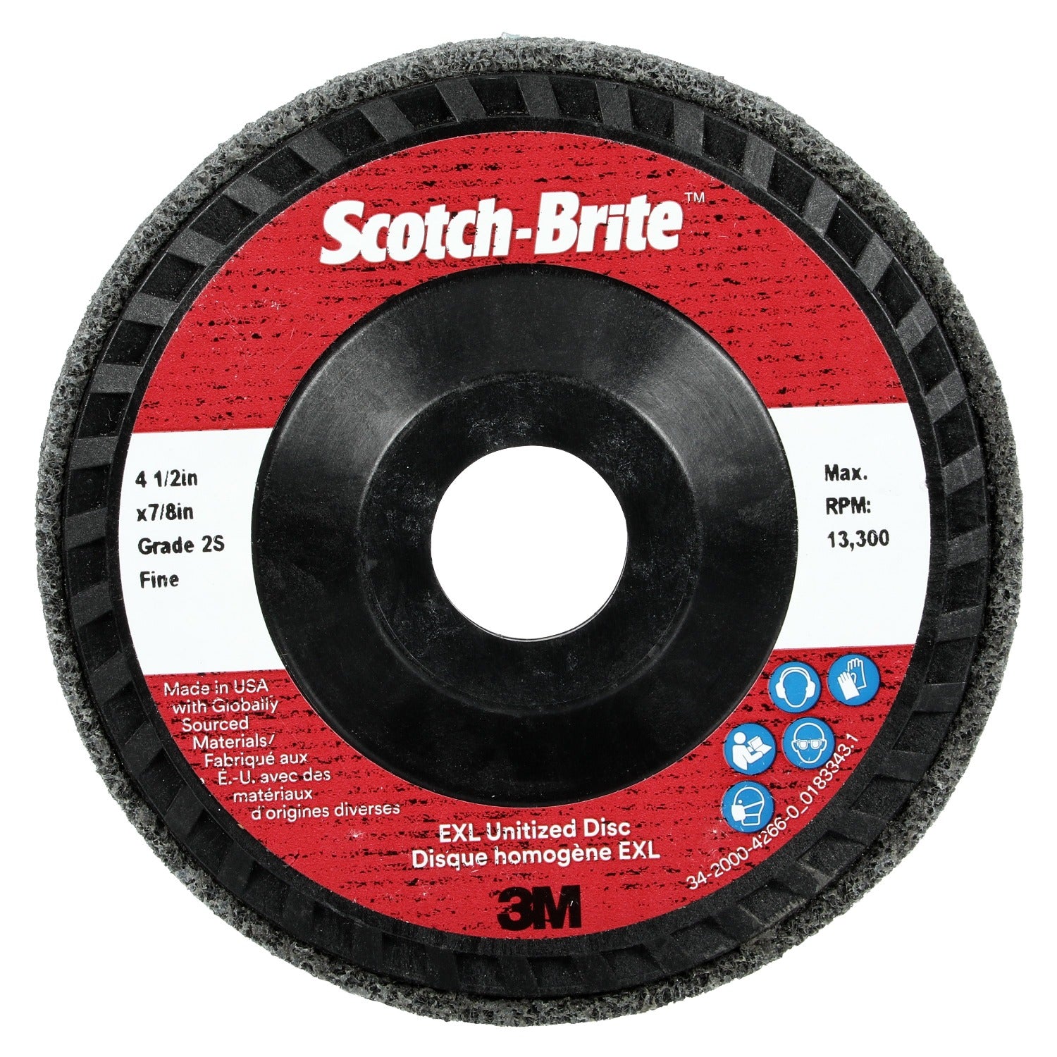 3M 3M 7100300856 Scotch-Brite EXL Unitized Disc XL 114.3 mm Type 27 (5 Pack)