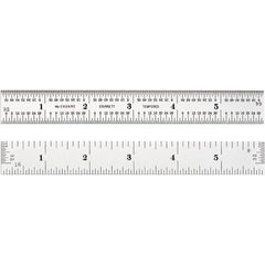 STARRETT Starrett 52660 Steel Rule 6 in 4R Graduation Rigid