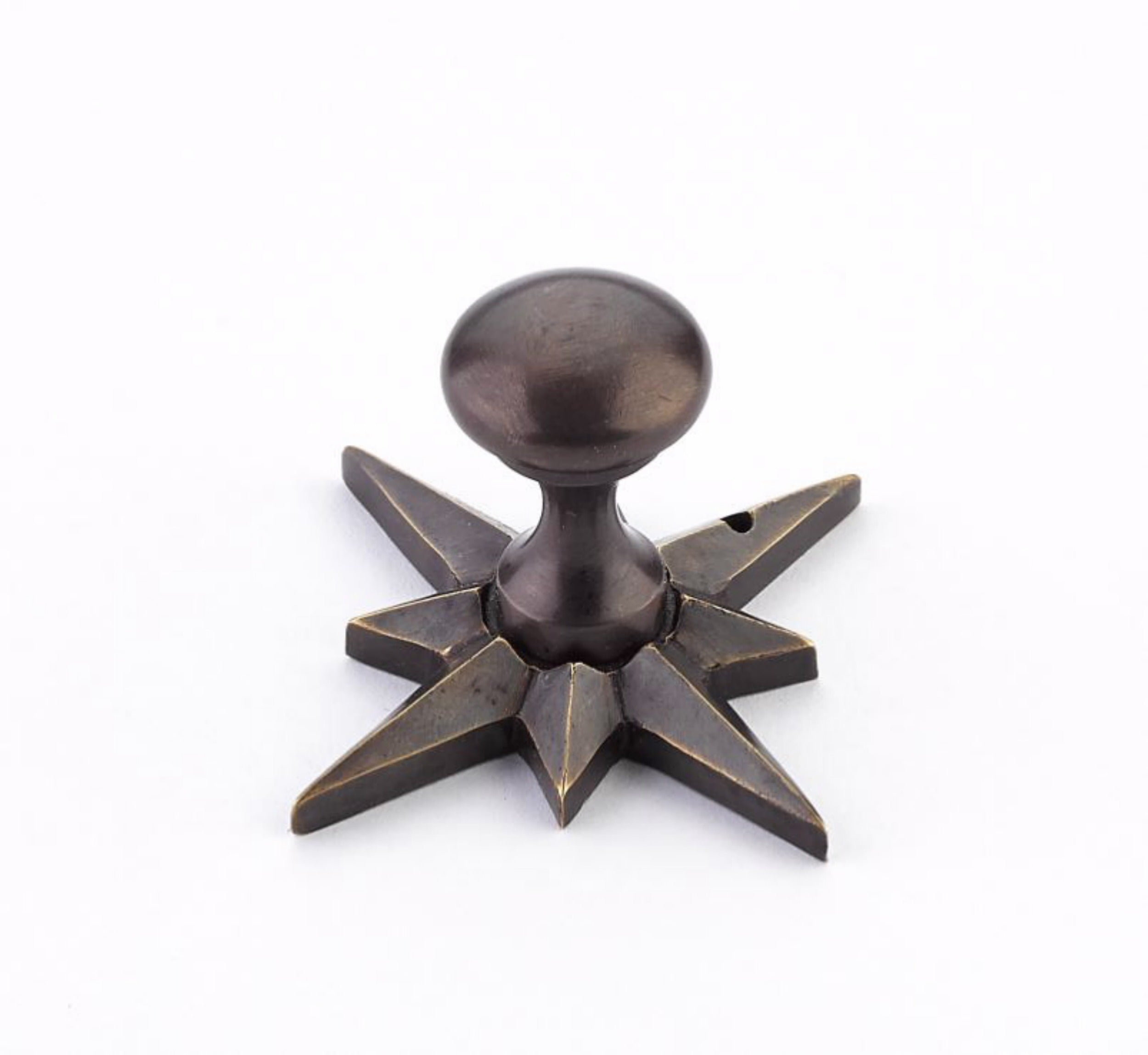 SCHAUB Schaub 982-DAB Round Cabinet Knob Star Backplate Dark Bronze