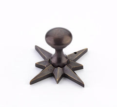 SCHAUB Schaub 982-DAB Round Cabinet Knob Star Backplate Dark Bronze