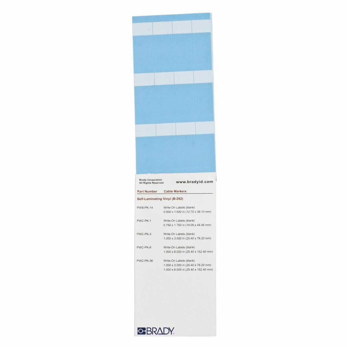 BRADY Brady PWC-PK-1 Porta PK WM Refill Legend 1.75 in H x 0.75 in W (10 Pages)