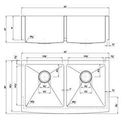 DAKOTA Dakota Plumbing Products DSM-A5050GBK Kitchen Sink 33in