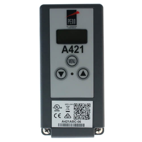 JOHNSON CONTROLS Johnson Controls A421ABC-06C Electronic Temperature Control Single Stage 120/240VAC SPDT 19.5 ft Sensor