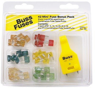BUSSMANN Cooper Bussmann NO.43 Atm Mini Fuse Assortment 43 Piece