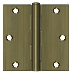 DELTANA Deltana S35U5-R Square Hinge 3.5x3.5 in Antique Brass