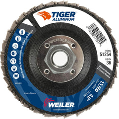WEILER Weiler 51254 Flap Disc 4.5in 36 Grit Type 29 Zirconia Alumina