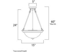 MAXIM LIGHTING Maxim Lighting 5845MRSN Essentials 3 Light Inverted Bowl Pendant 60W 15 Inch