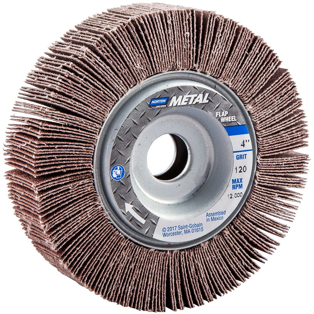 NORTON Norton 63642502675 Flap Wheel 120 Grit 4x1 Inch Aluminum Oxide