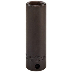 PROTO Proto J7015M Impact Socket 3/8 in Drive 15mm 6-point