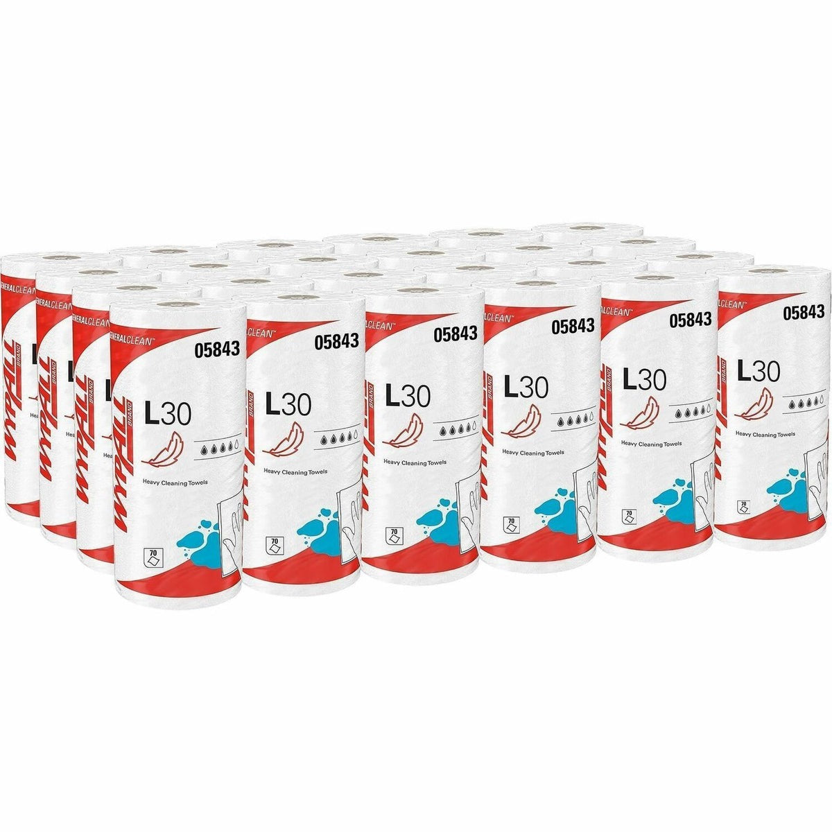 KIMBERLY-CLARK Kimberly-Clark KCC05843CT Wypall GeneralClean L30 Heavy Cleaning Towels 70 Sheets/Roll (24 / Carton) 05843CT
