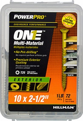 HILLMAN Hillman Fasteners 116845 Exterior Screw 10x2.5 in 78 Pack