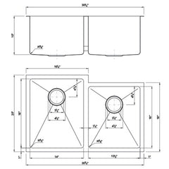 DAKOTA Dakota Plumbing Products DSM-6040-1CP Undermount Kitchen Sink