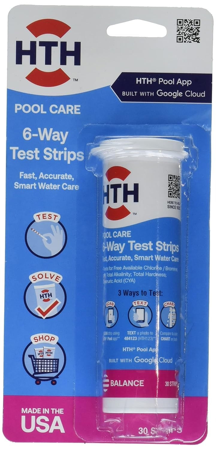 HTH Hth 1276 6-Way Swimming Pool Test Strips (30 Pack)