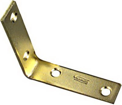 NATIONAL HARDWARE National Mfg N190-850 Corner Iron 3x3/4 in Bright Brass 4 Pack