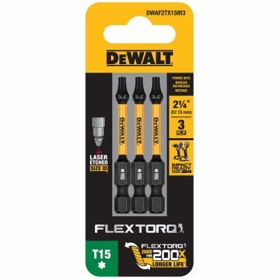 DEWALT Dewalt Accessories DWAF2TX15IR3 T15 Impact Bits 2.25in 3 Pack