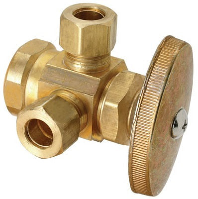 BRASSCRAFT Brass Craft R1701LRX Rd Dual Outlet Valve 1/2 Fip X 3/8 Compression