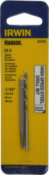 IRWIN Irwin 53702 Spiral Flute Screw Extractor Drill Set 2 Pc