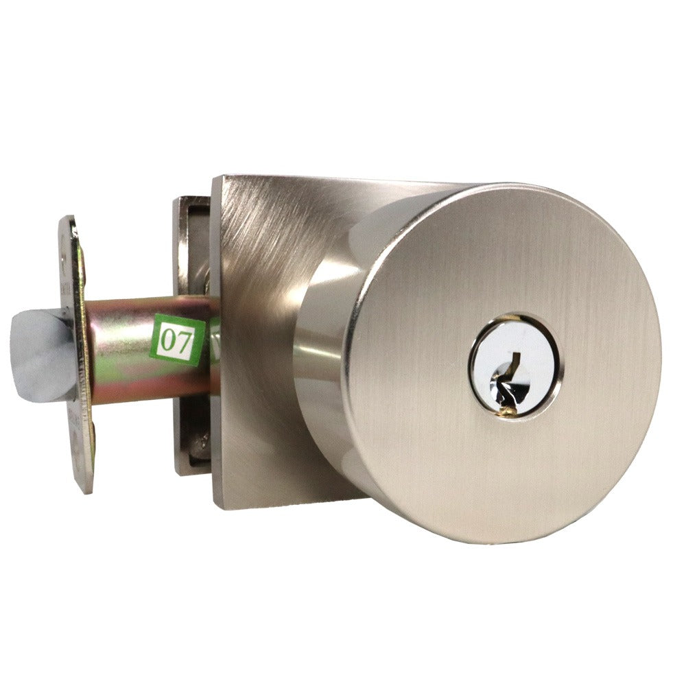 EMTEK Emtek 5122ROUUS15.RLS Round Knob Keyed Entry Satin Nickel