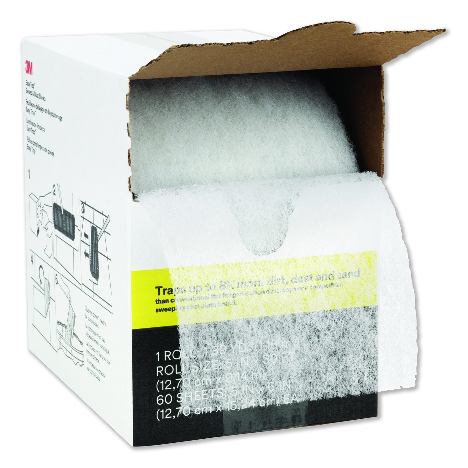 3M 3M MMM55654W Easy Trap Duster 8 in x 125 ft (250 Sheets)