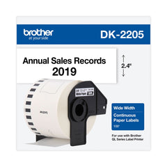 BROTHER Brother BRTDK2205 Continuous Length Paper Tape 2.4 in x 100 ft (1 Roll) DK2205