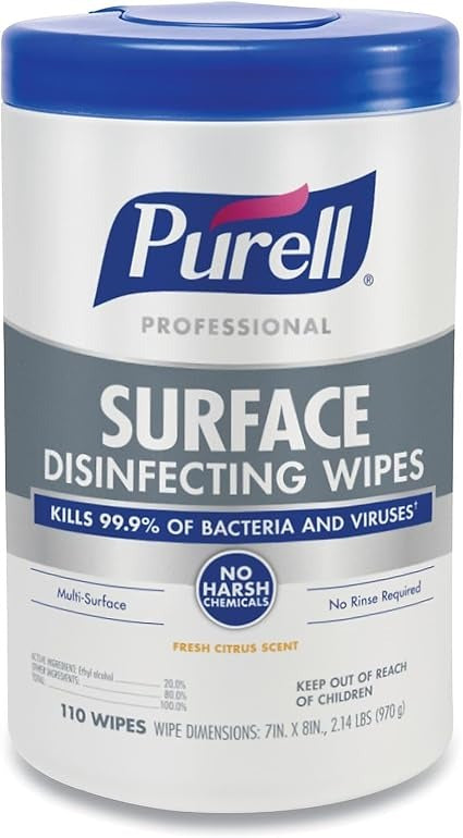 GOJO Gojo GOJ934206CT Purell Professional Surface Disinfecting Wipes (110 Wipes per Canister, 6 Canisters per Carton) 934206CT