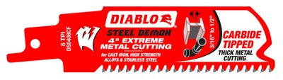 DIABLO Freud DS0408CF 4in 8T Carbide Recip Blade Thick Metal 5pk