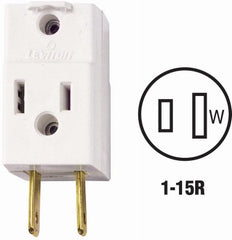 LEVITON Leviton Mfg Co 008-00531-00W Polarized Cube Tap 15A 125V