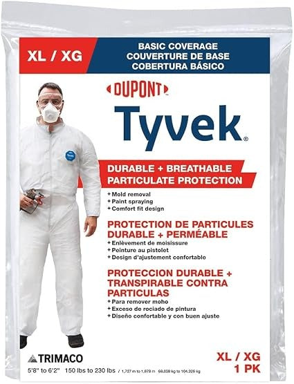 DUPONT Dupont 14123 Trimaco Tyvek Disposable Coverall X-Large (No Elastic)
