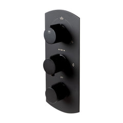 ALFI ALFI AB4001-BM 3-Way Thermostatic Valve Shower Mixer Round Knobs