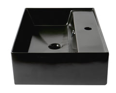 ALFI ALFI ABC901-BM Brand Rectangular Porcelain Vessel Bathroom Sink with Overflow and 1 Faucet Holes at 0 inches Centers