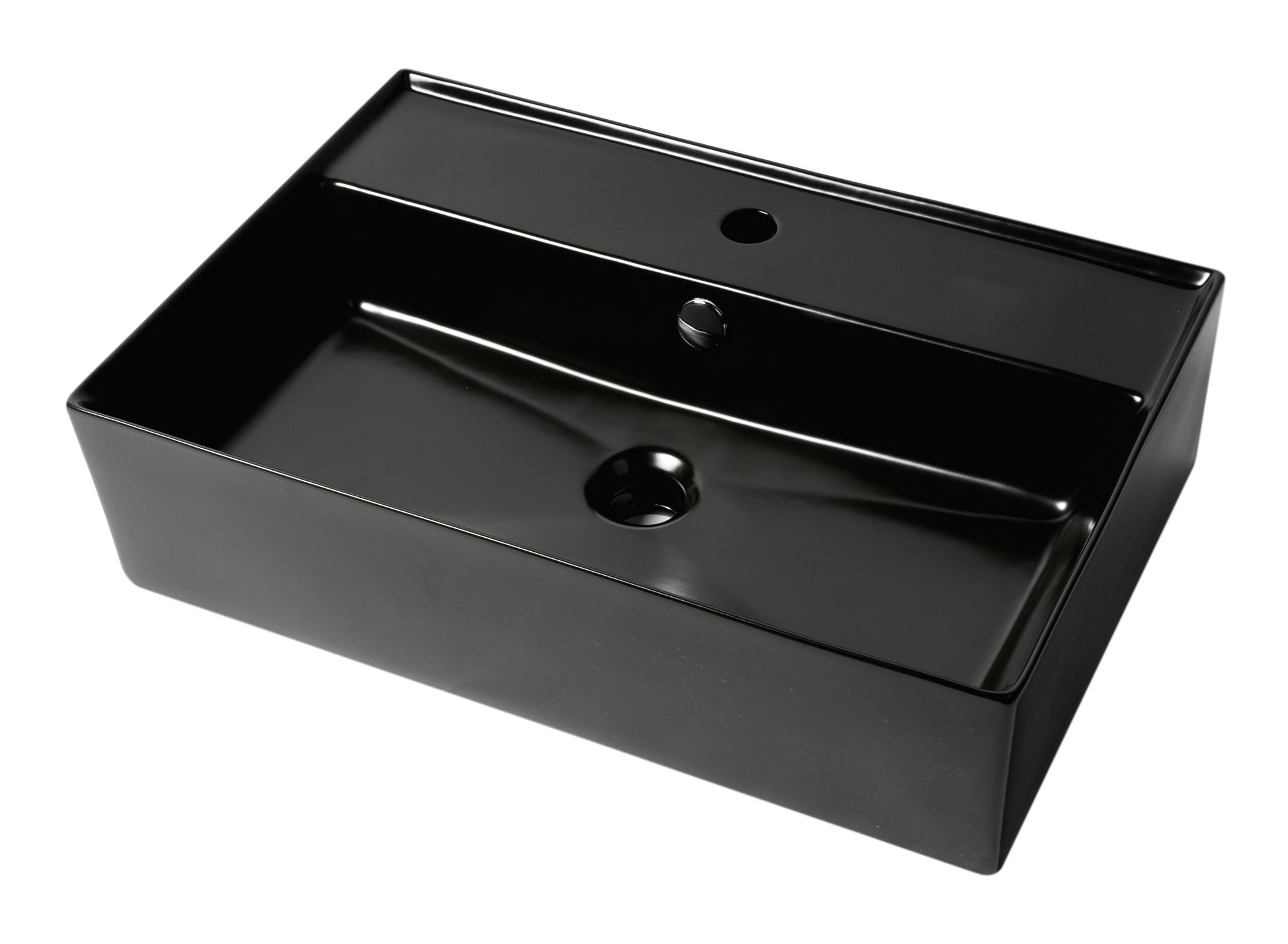 ALFI ALFI ABC901-BM Brand Rectangular Porcelain Vessel Bathroom Sink with Overflow and 1 Faucet Holes at 0 inches Centers