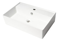 ALFI ALFI ABC901-BM Brand Rectangular Porcelain Vessel Bathroom Sink with Overflow and 1 Faucet Holes at 0 inches Centers
