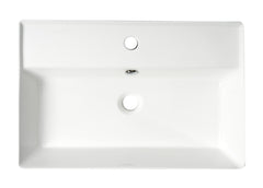 ALFI ALFI ABC901-BM Brand Rectangular Porcelain Vessel Bathroom Sink with Overflow and 1 Faucet Holes at 0 inches Centers