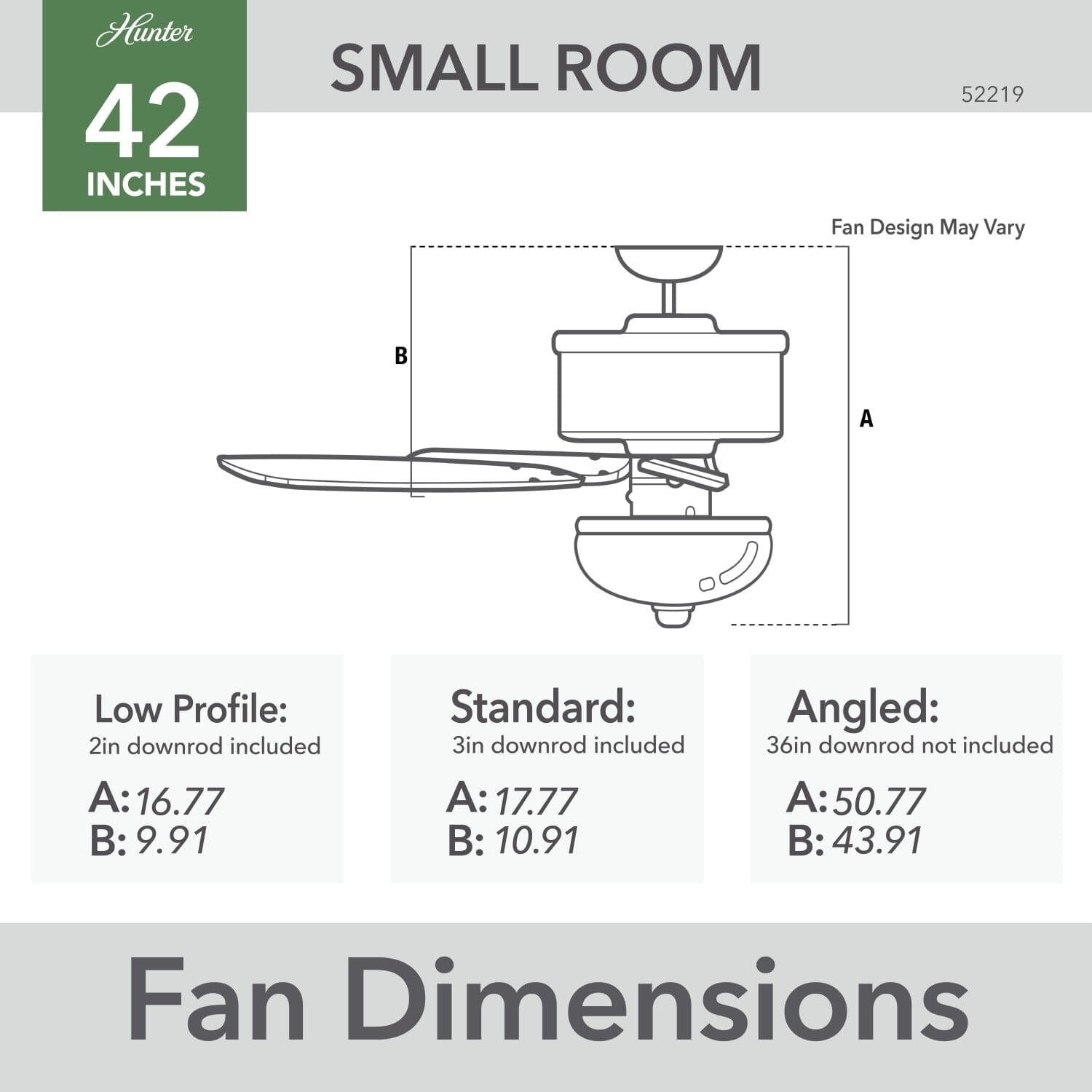 HUNTER Hunter 52219 Decorative Ceiling Fan 120V (42 in) 52219