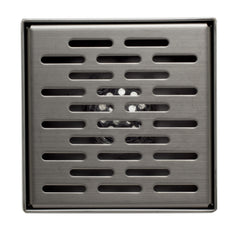ALFI Alfi ABSD55C-BM 5-in x 5-in Square Stainless Steel Shower Drain With Groove Holes