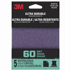3M 3M Company 1/4SHT5PK60 Sanding Sheets 60 Grit 5 Pack