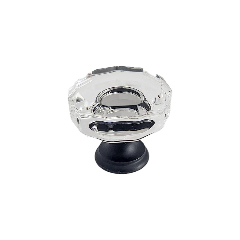 EMTEK Emtek 86571US19 Lowell Glass Cabinet Knob Flat Black