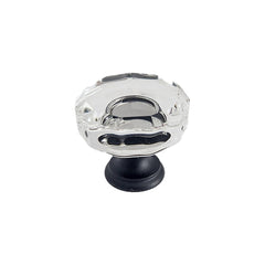 EMTEK Emtek 86571US19 Lowell Glass Cabinet Knob Flat Black